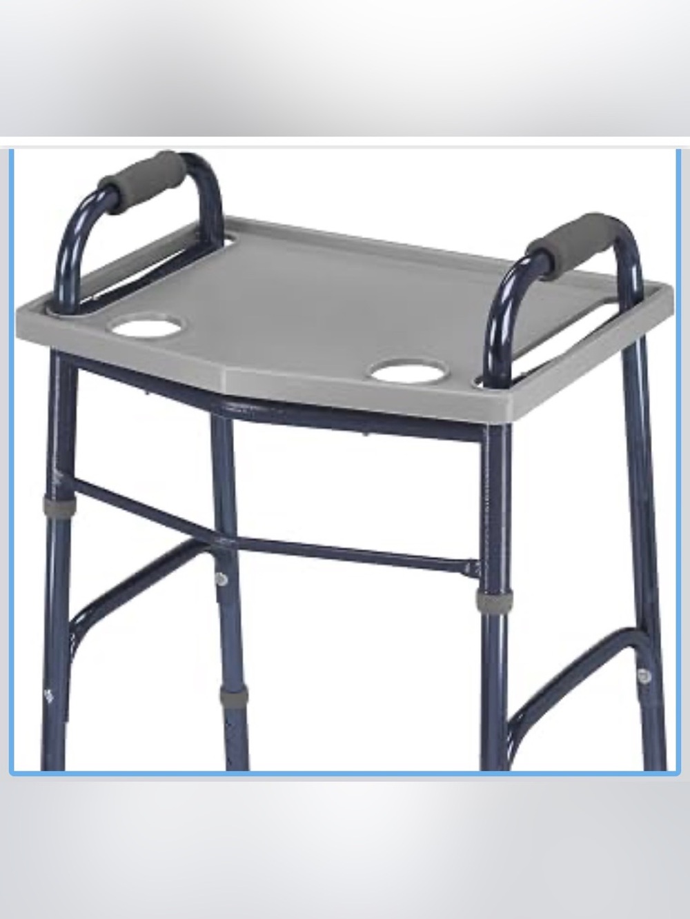 New Open Box DMI Walker Tray With Cup Holders, Walker Tray For Folding Walkers,